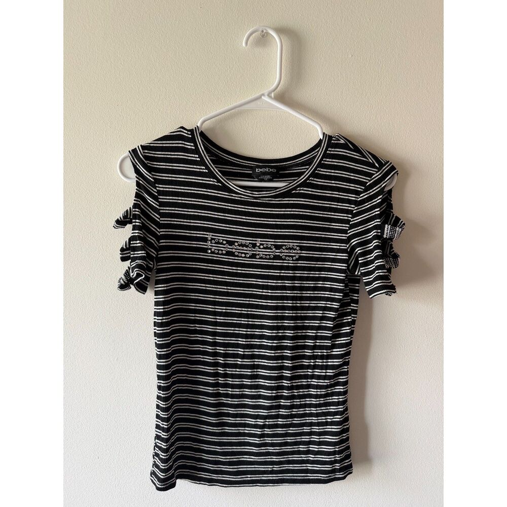 Y2K Bebe Cold Shoulder Top